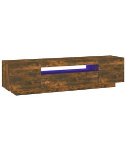 Mobile Porta TV con Luci LED Rovere Fumo 160x35x40 cm