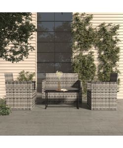 vidaXL Set Divani da Esterno - Polyrattan Grigio - 4 pz