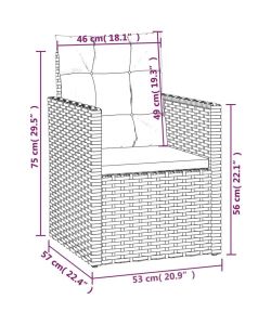 vidaXL Set Salotto da Esterno - Polyrattan Nero - 4 pz