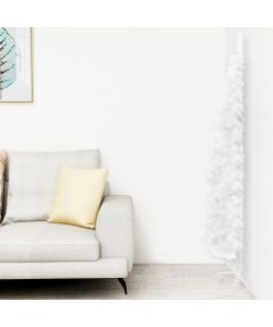Albero Natale Artificiale Sottile a Met Supporto Bianco 180 cm