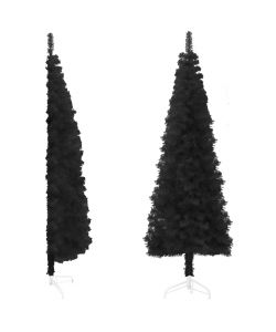Albero Natale Artificiale Sottile a Met e Supporto Nero 120 cm