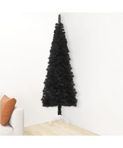 Albero Natale Artificiale Sottile a Met e Supporto Nero 120 cm