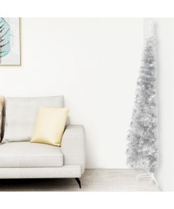 Albero Natale Artificiale Sottile a Met Supporto Argento 120cm