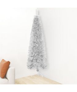 Albero Natale Artificiale Sottile a Met Supporto Argento 120cm