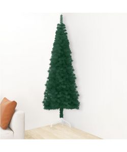 Albero Natale Artificiale Sottile a Met Supporto Verde 180 cm