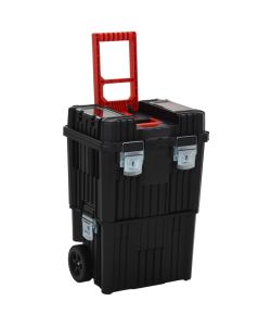  Trolley Porta Attrezzi Nero e Rosso in Polipropilene
