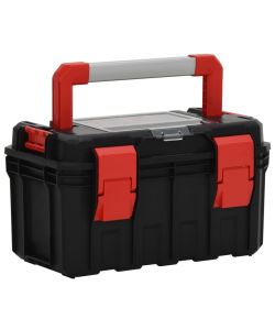 Cassetta degli Attrezzi Nera e Rossa 45x28x26,5 cm