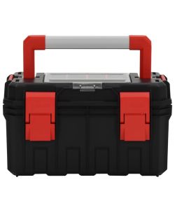 Cassetta degli Attrezzi Nera e Rossa 45x28x26,5 cm