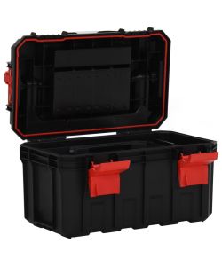 Cassetta degli Attrezzi Nera e Rossa 45x28x26,5 cm