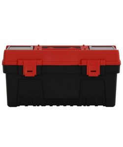  Set Cassette degli Attrezzi 2 pz Nero e Rosso in Polipropilene