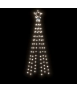 Albero di Natale a Cono Bianco Freddo 108 LED 70x180 cm
