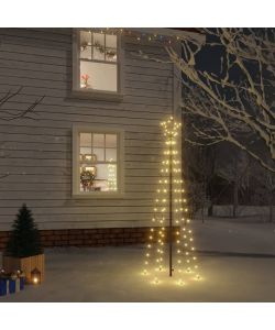 Albero di Natale con Puntale Bianco Caldo 108 LED 180 cm
