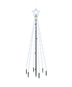 Albero di Natale con Puntale Bianco Freddo 108 LED 180 cm