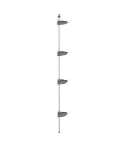Supporto Doccia Telescopico con 4 Ripiani in Alluminio Argento