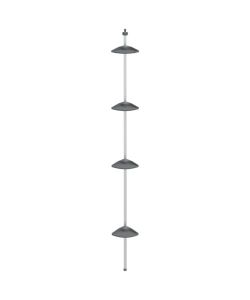 Supporto Doccia Telescopico con 4 Ripiani in Alluminio Argento