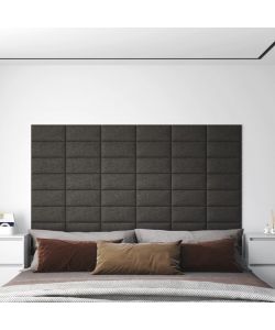 Pannelli Murali 12 pz Grigio Scuro 30x15 cm Tessuto 0,54 mq