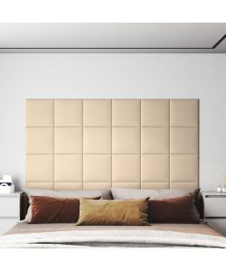 Pannelli Murali 12 pz Crema 30x30 cm in Tessuto 1,08 mq 343788