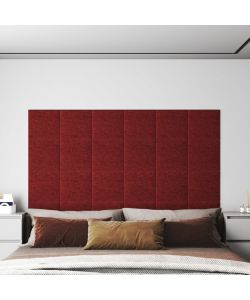Pannelli Murali 12 pz Rosso Vino 30x30 cm in Tessuto 1,08 mq 343792