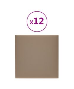 Pannelli Murali 12 pz Cappuccino 30x30 cm Similpelle 1,08 mq