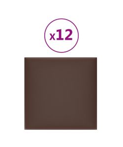 Pannelli Murali 12 pz Marroni 30x30 cm Similpelle 1,08 mq