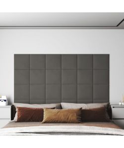 Pannelli Murali 12 pz Grigio Scuro 30x30 cm in Velluto 1,08 mq