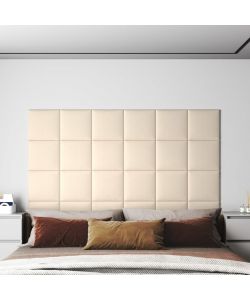 Pannelli Murali 12 pz Crema 30x30 cm Velluto 1,08 mq 343815