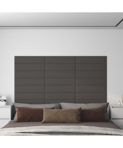 Pannelli Murali 12 pz Grigio Scuro 60x15 cm Tessuto 1,08 mq