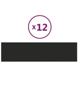 Pannelli Murali 12 pz Neri 60x15 cm Tessuto 1,08 mq