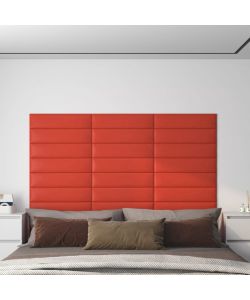 Pannelli Murali 12 pz Rossi 60x15 cm Similpelle 1,08 mq