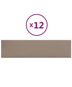 Pannelli Murali 12 pz Cappuccino 60x15 cm Similpelle 1,08 mq