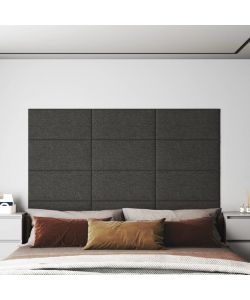 Pannelli Murali 12 pz Grigio Scuro 60x30 cm in Tessuto 2,16 mq