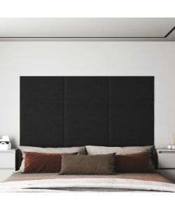 Pannelli Murali 12 pz Neri 60x30 cm in Tessuto 2,16 mq