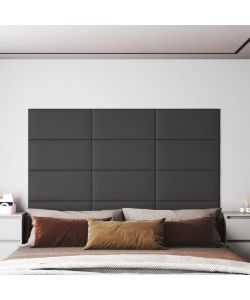 Pannelli Murali 12 pz Grigi 60x30 cm Similpelle 2,16 mq