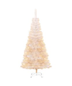 Albero di Natale Artificiale Punte Iridescenti Bianco 180cm PVC