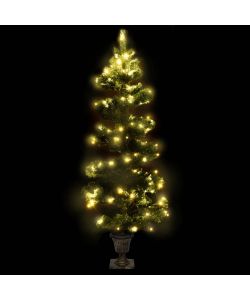 Albero di Natale a Spirale con Vaso e LED Verde 120 cm PVC