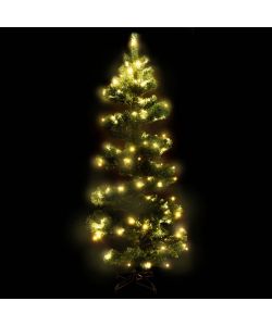 Albero di Natale a Spirale con Base e LED Verde 150 cm PVC