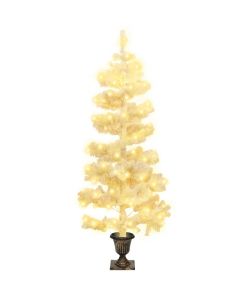 Albero di Natale a Spirale con Vaso e LED Bianco 120 cm PVC