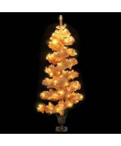 Albero di Natale a Spirale con Vaso e LED Bianco 120 cm PVC