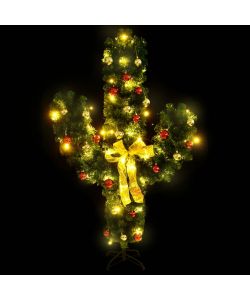 Cactus di Natale con Base e LED Verde 180 cm PVC