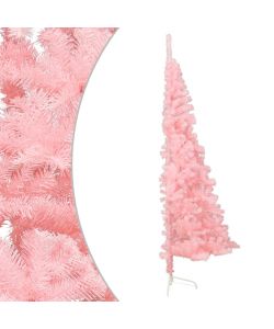 Albero di Natale Artificiale a Met con Supporto Rosa 150cm PVC
