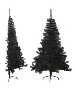 Albero di Natale Artificiale a Met con Base Nero 120 cm PVC