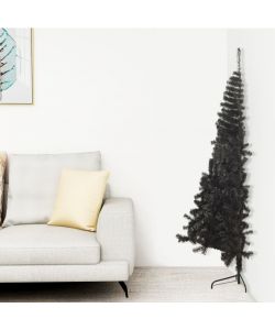 Albero di Natale Artificiale a Met con Base Nero 150 cm PVC