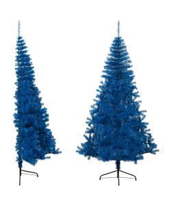 Albero di Natale Artificiale a Met con Supporto Blu 210 cm PVC
