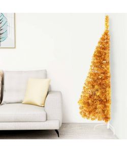 Albero di Natale Artificiale a Met con Supporto Oro 150 cm PVC