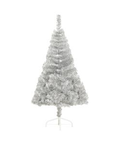 Albero di Natale Artificiale a Met con Base Argento 120 cm PVC