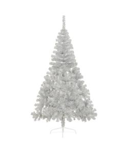 Albero di Natale Artificiale a Met con Base Argento 210 cm PVC
