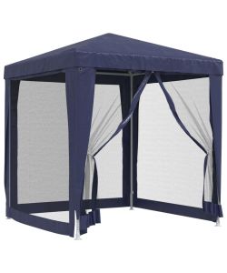Tenda per Feste con 4 Pareti Laterali in Rete Blu 2x2 m HDPE
