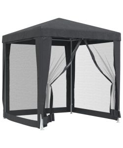 Tenda per Feste 4 Pareti Laterali in Rete Antracite 2x2 m HDPE