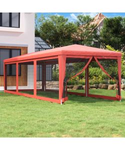 Tenda per Feste con Pareti Laterali in Rete 3x9 m HDPE