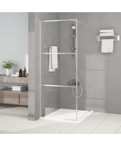 Parete Doccia Walk in Argento 80x195 cm Vetro Trasparente ESG